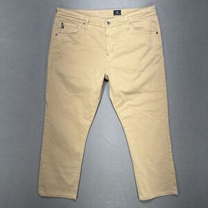 AG Adriano Goldschmied Everett Slim Straight Pants Men 38x32 (38x27) Beige Chino